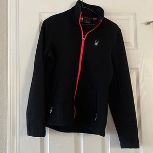 Black and Hot Pink Knit Spyder Jacket